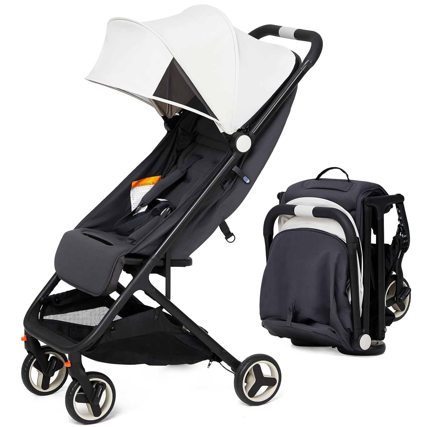 Portable Travel Stroller,Foldable Compact Stroller wIth Reclining Seat & Canopy
