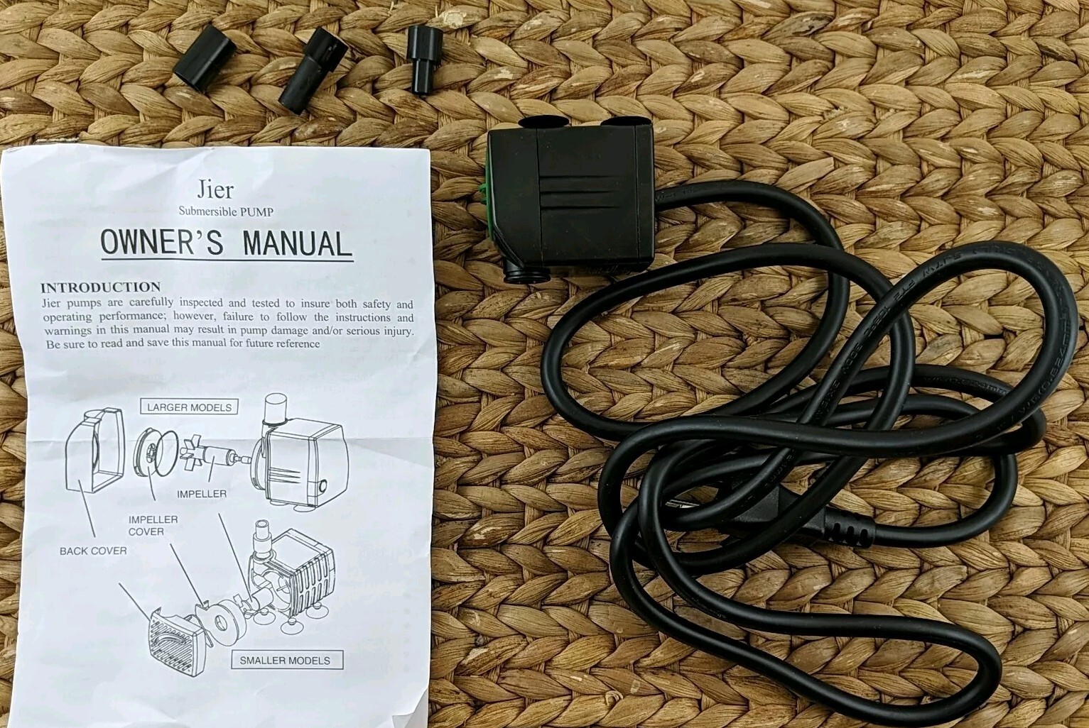 Aquarium Ultra-Quiet 93GPH Mini-Fountain Pump Submersible 3 Nozzle Barst-350
