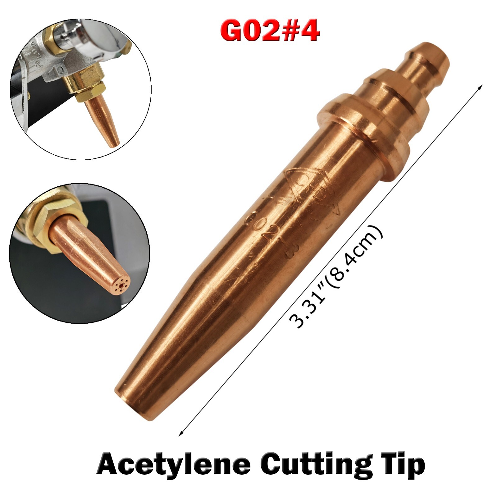 Universal G02#4 Acetylene Cutting Tip Cutting Machine Attachment Flame Nozzle