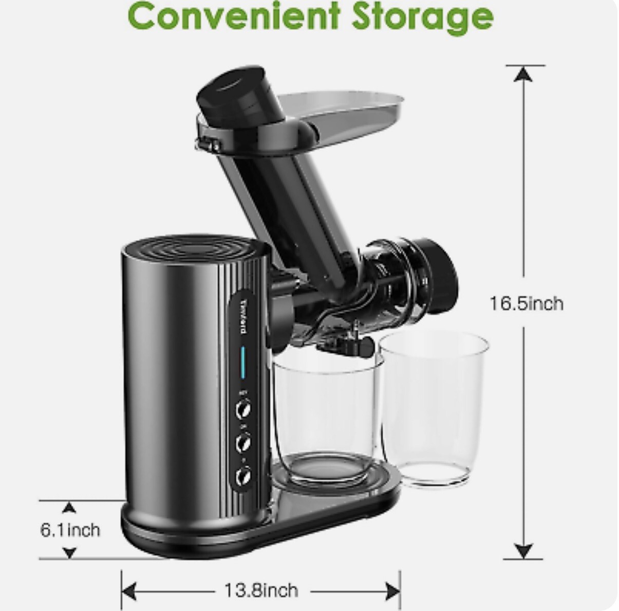 Juicer Machine Masticating Juicing Veggie Fruit Extractor Cold Press 2Speed Mode