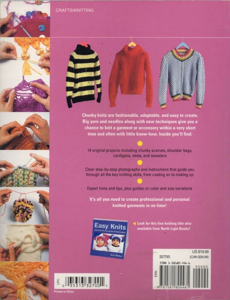 VTG!CHUNKY KNITS PATTERN BOOK 14 QUICK AND EASY PROJECTS