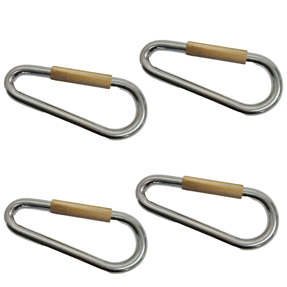5/16" Carabiner Quick Link Spring Loaded Lock, 5-1/8"L T304 Stainless Steel 4Pcs