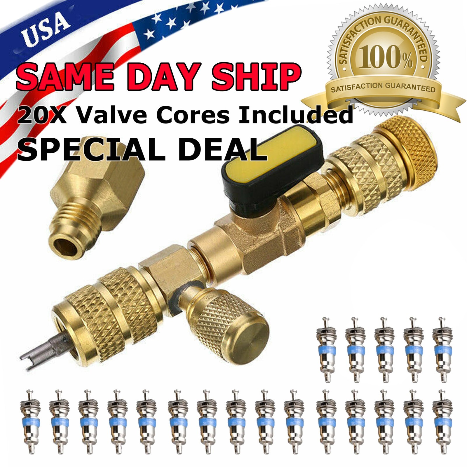 20X Cores HVAC Tool Valve Core Remover Dual 1/4" and 5/16" Port Installer