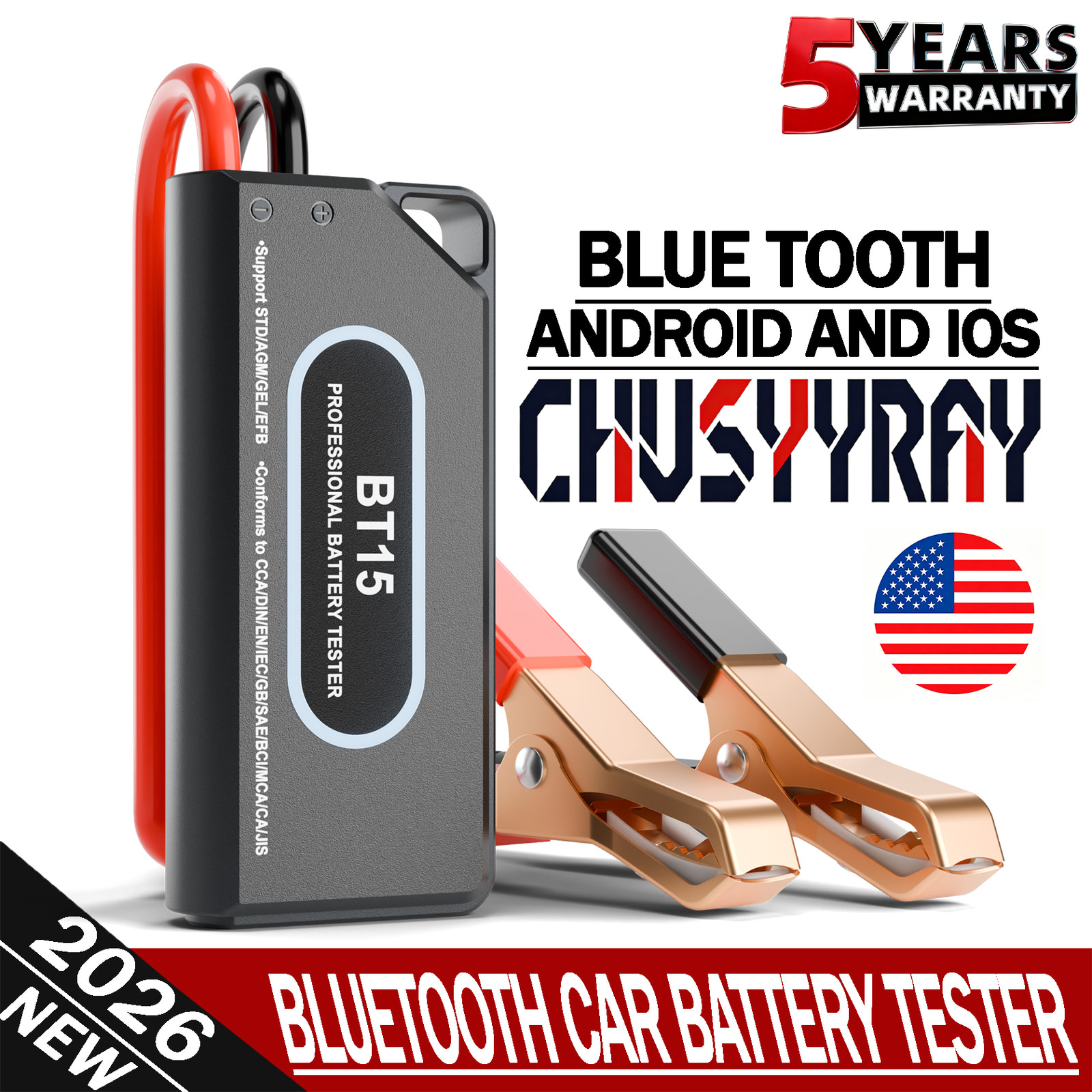 BT15 Automotive Battery Cranking and Charging System Tester 12/24V Car
