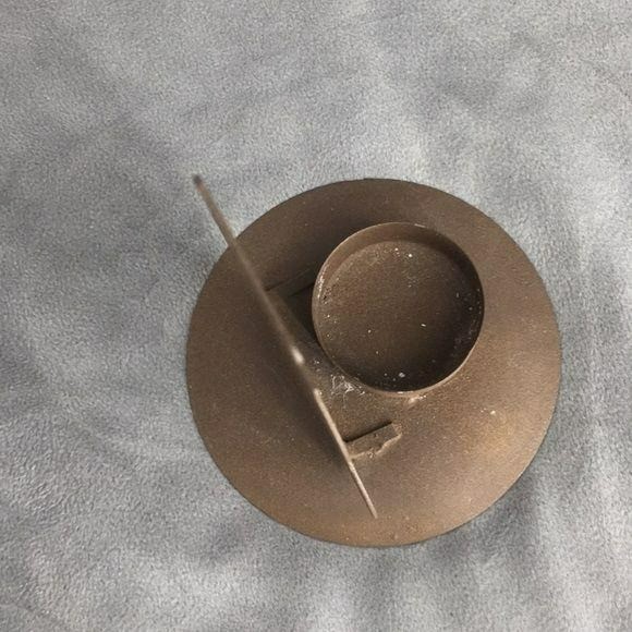Rustic Snowman Candle Holder Silhouette Metal Primitive Winter Decor