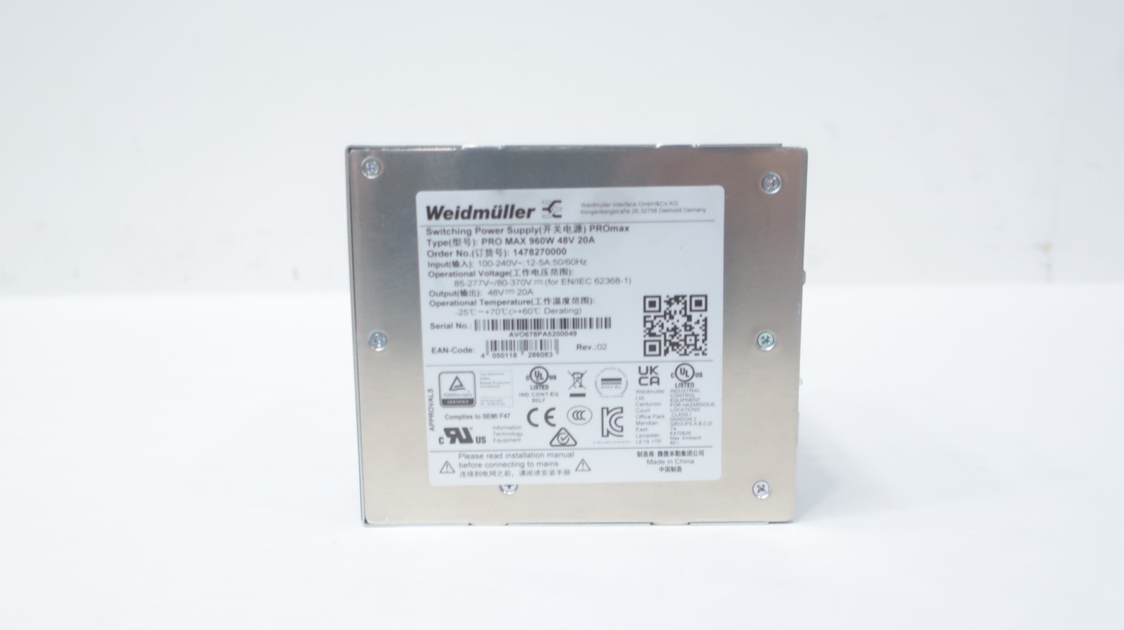 Weidmuller 1478270000 Power Supply Module