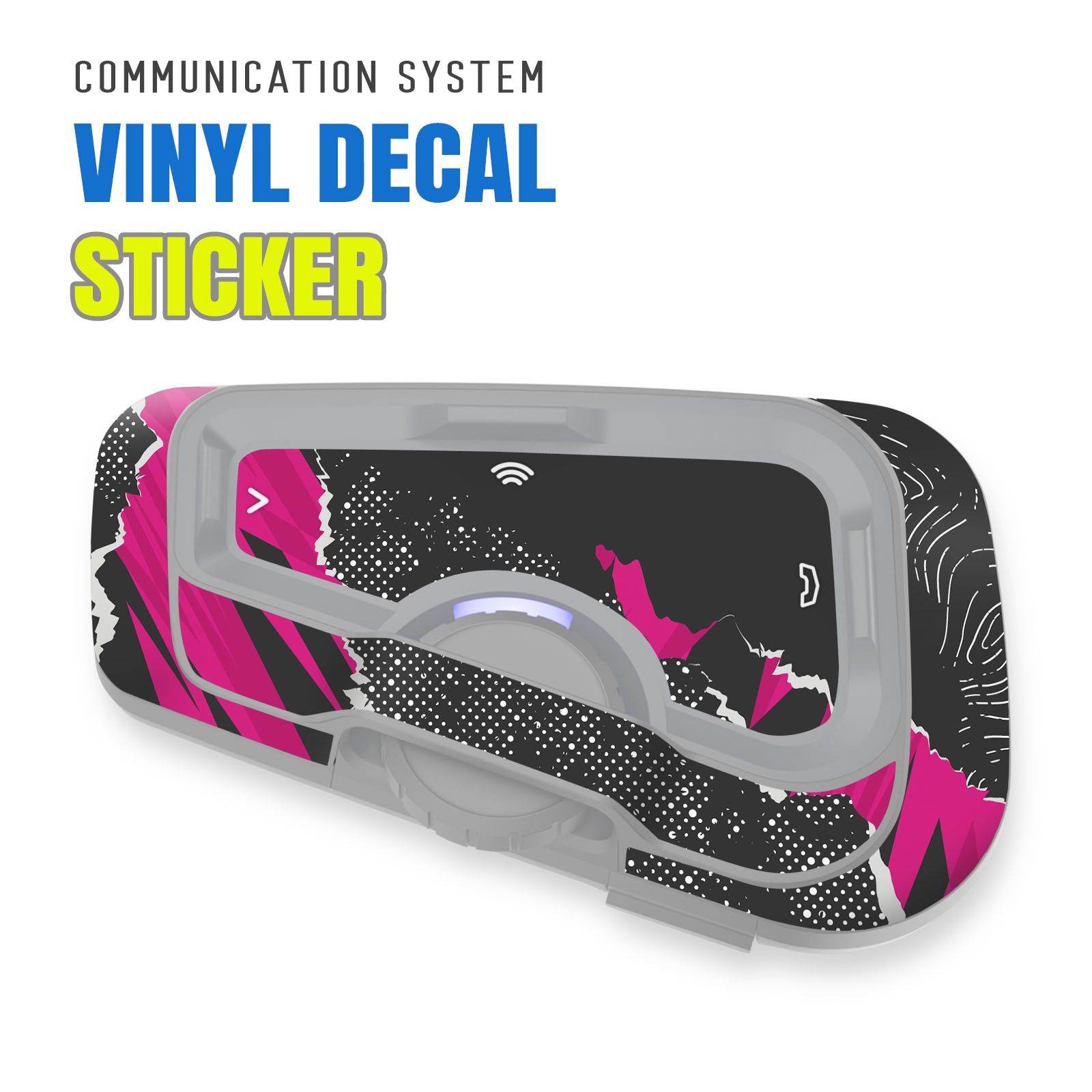 For CARDO Freecom 4X 2X Headsets Protective Wrap Sticker x2 Pink Burst