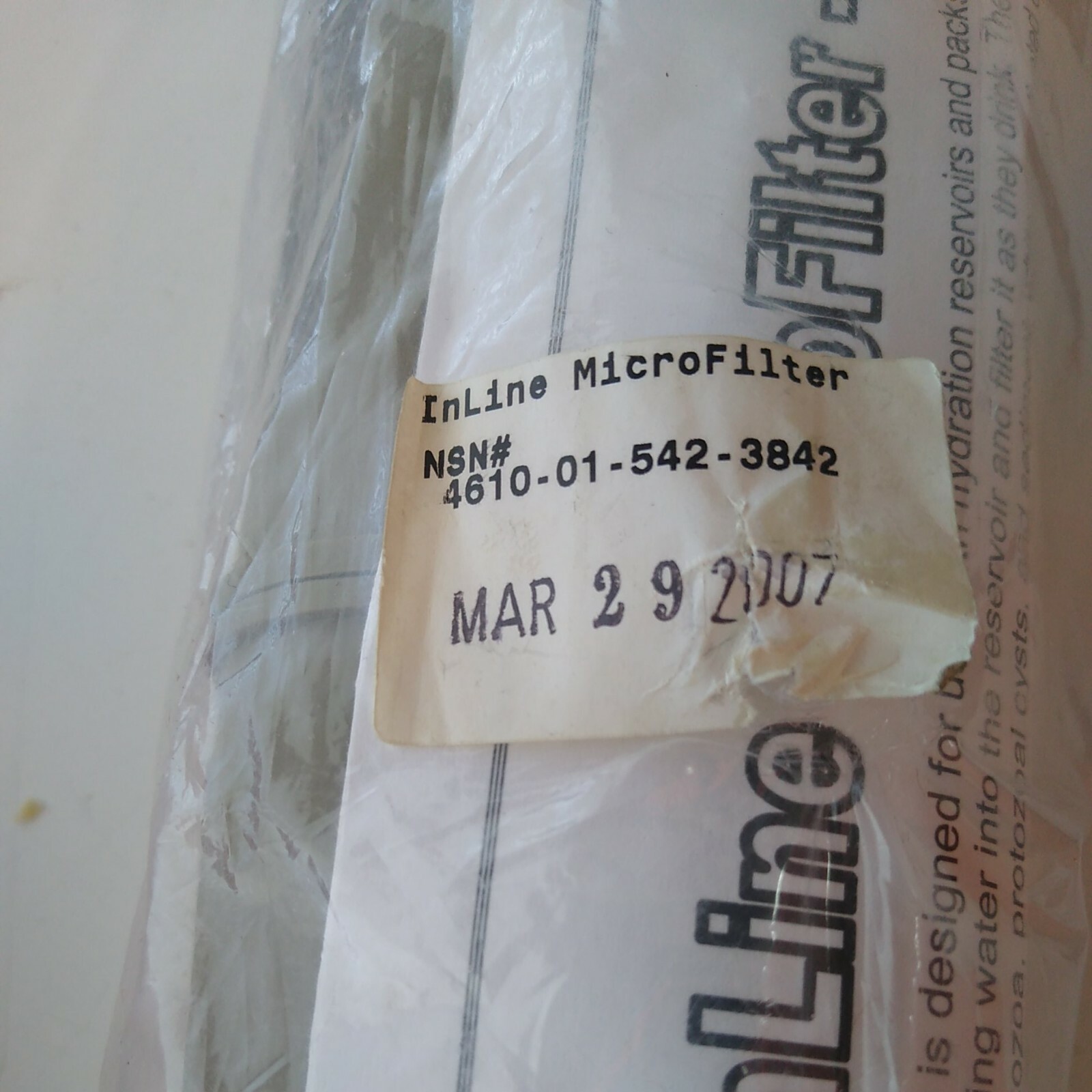 USMC Issued MSR Water InLine Micro Filter Hydration Pack Coyote April 2007