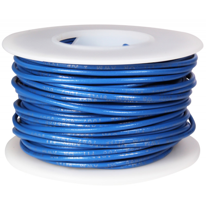 Wire, Weico, 24AWG Stranded, Top Coat Pre-Tinned, 300V, 50 feet, Blue, Set of 50