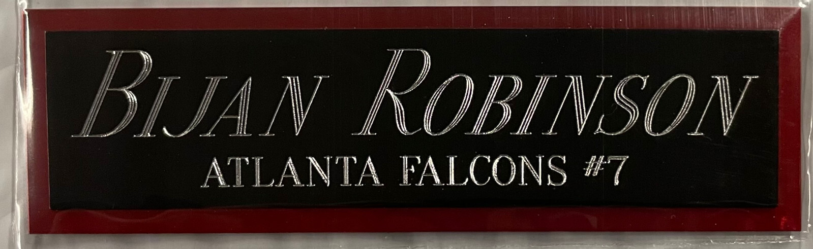 BIJAN ROBINSON FALCONS NAMEPLATE AUTOGRAPHED Signed Football HELMET JERSEY PHOTO
