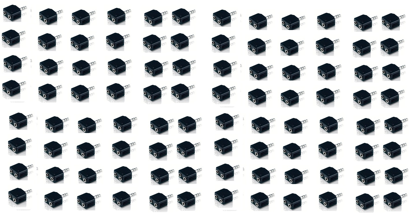 96 LOT  Headphone Earphone Jack Splitter 3.5mm 1/8" Stereo Mini Plug Dual Port