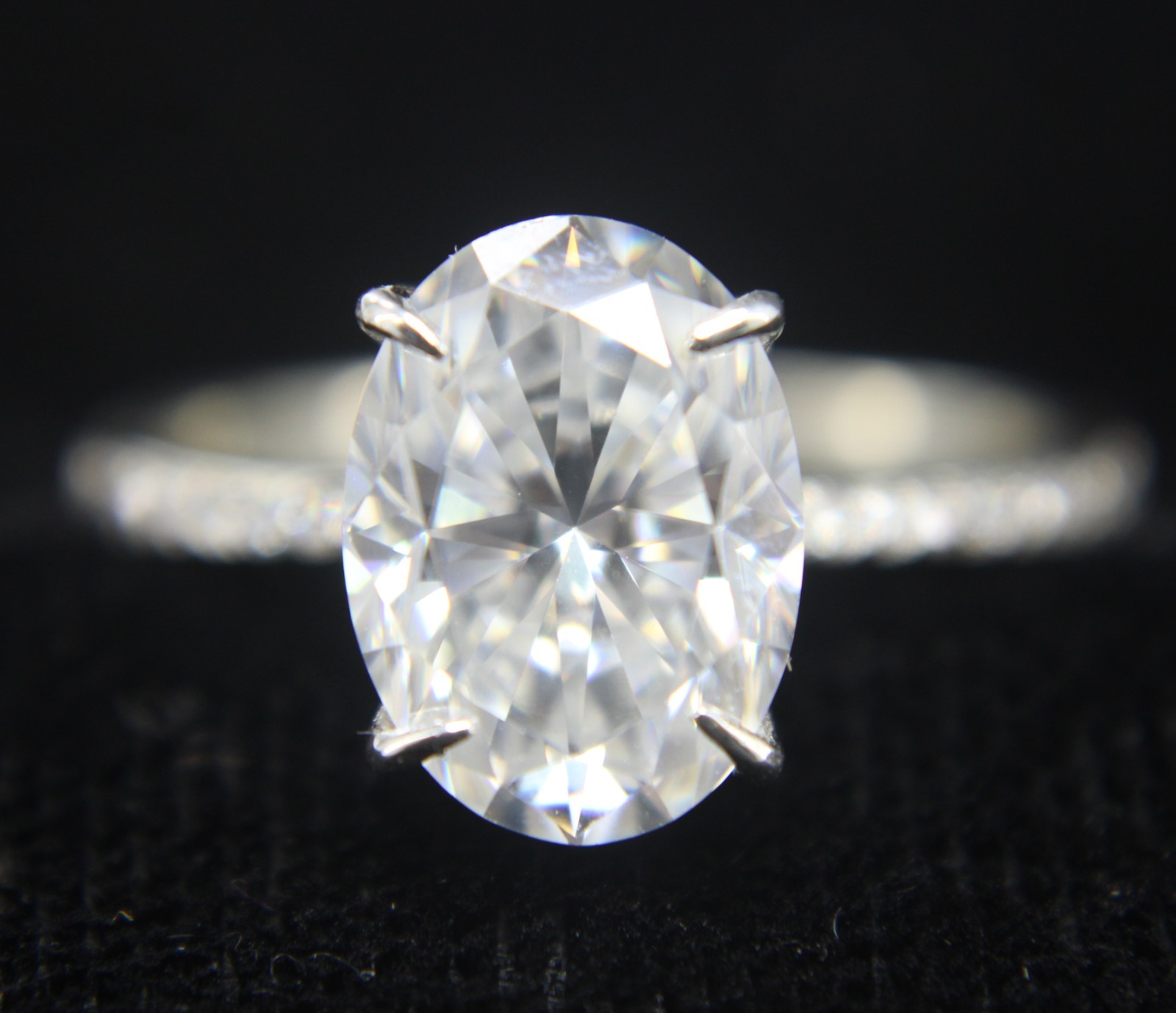 3 Ct Oval Cut Lab Grown White Diamond Certified Ring 925 Silver Gift For Her
