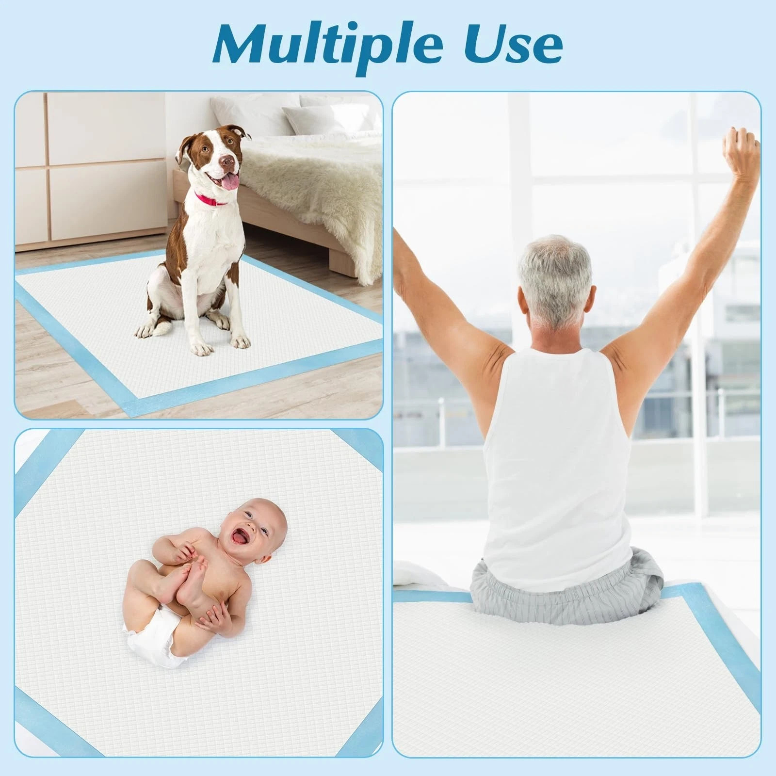 50 Count 36" x 36" Super Absorbency Disposable Underpads - Leakproof Quick Dr...