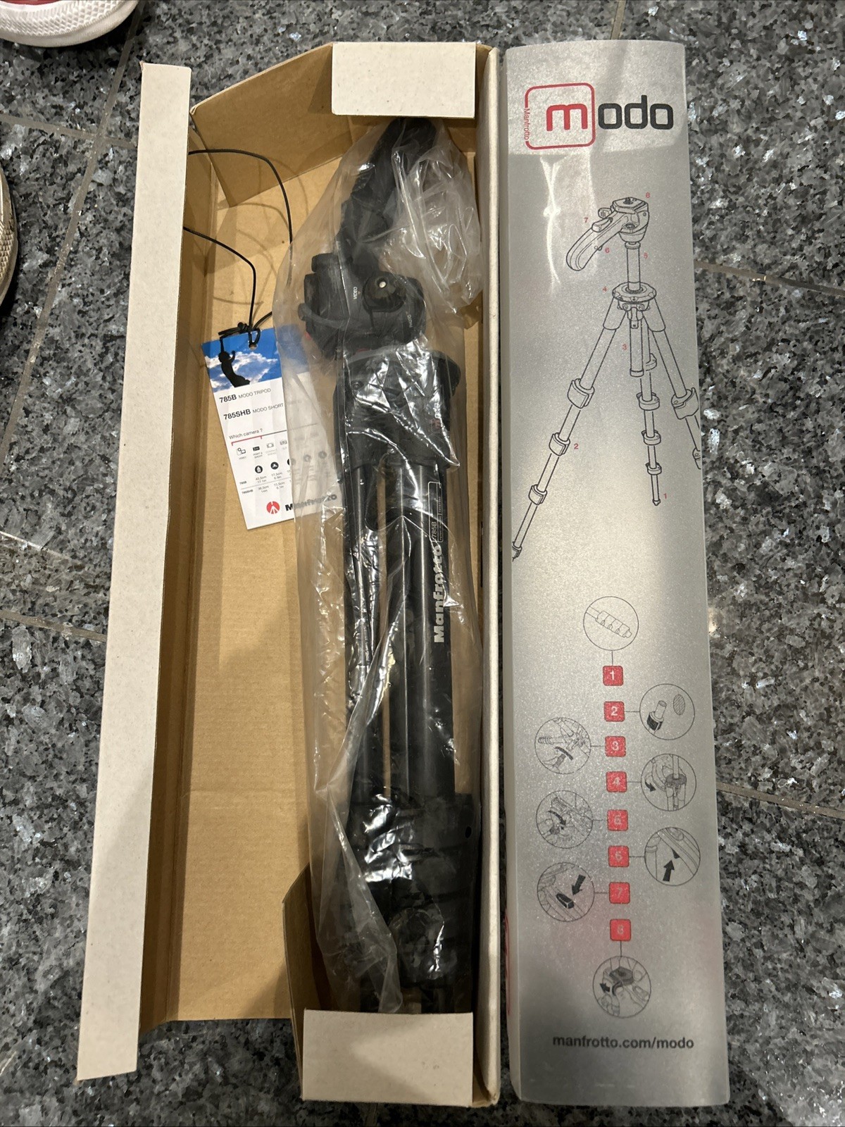 MANFROTTO Modo 785B Pistol Grip Ball Head Tripod Italy, NEW