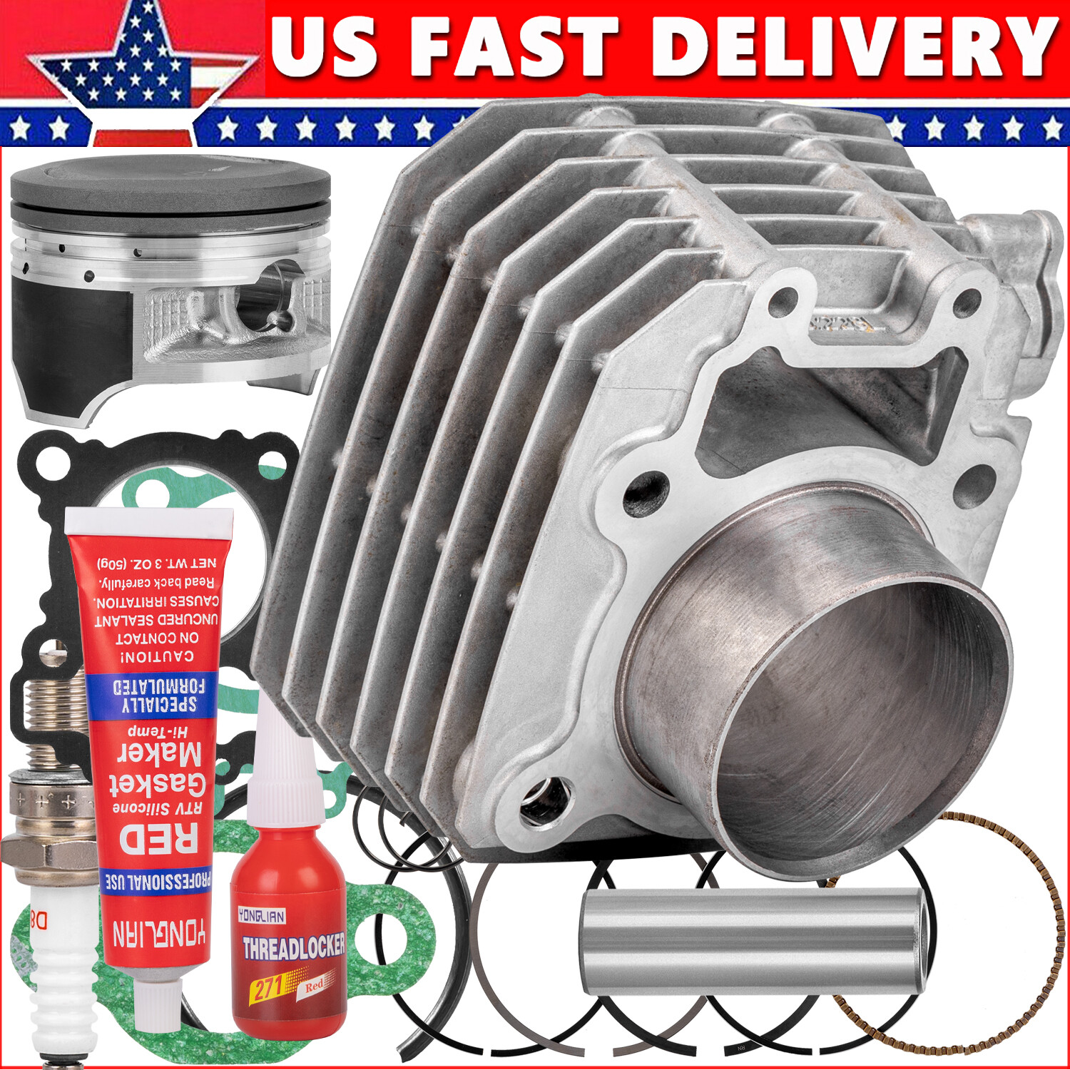 2003-2011 for Kawasaki Bayou KLF 250 Cylinder Piston Gasket Top End Kit 228cc