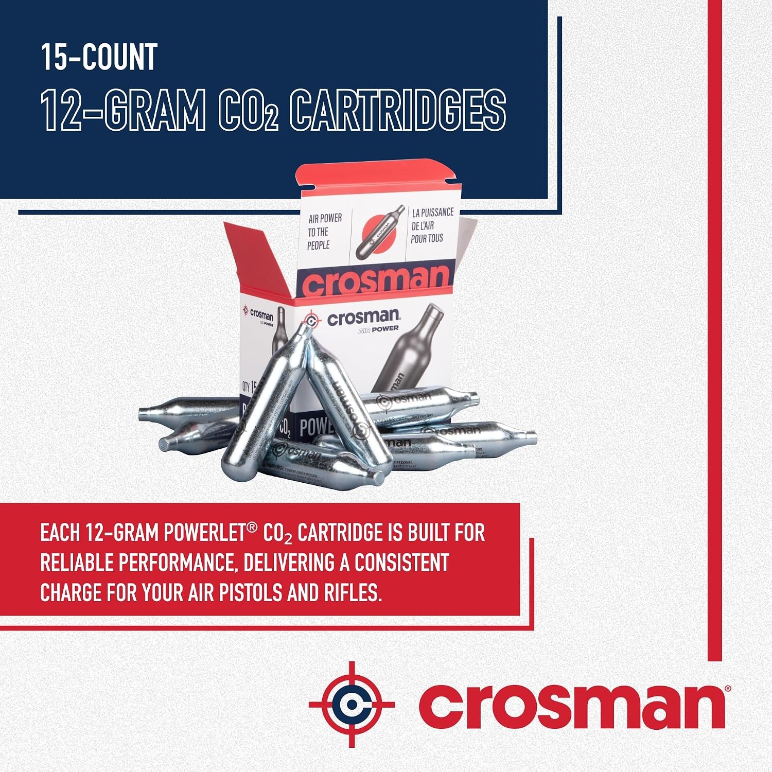 Crosman Powerlet CO2 Cartridges for Air Rifles, Air Pistols & Paintball