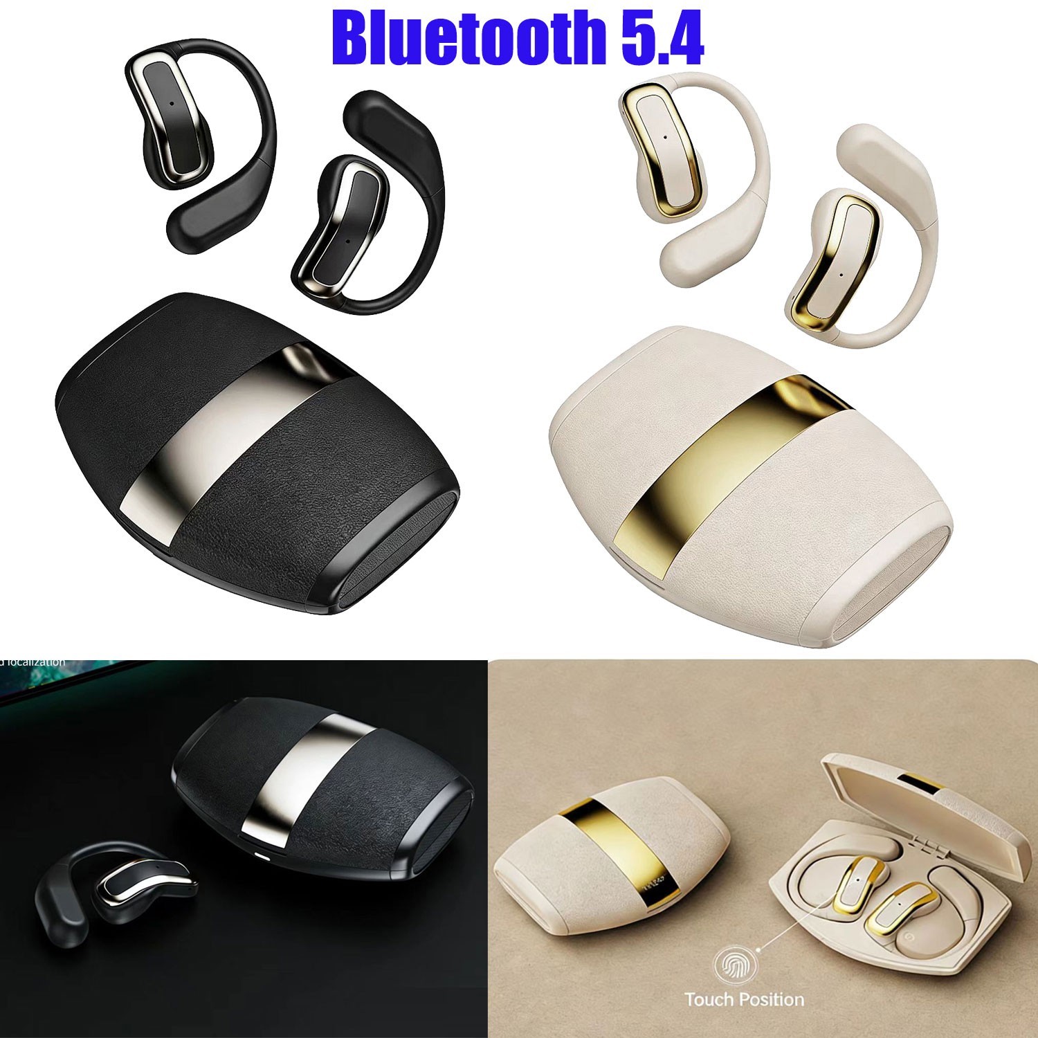 Open-Ear Bluetooth 5.4 Headphones Wireless Earphones Earbuds Sport Headset