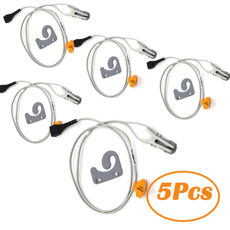5Pcs SpO2 Sensor Adult Ear Clip Compatible with 8500 8800 7Pin 3ft/1m