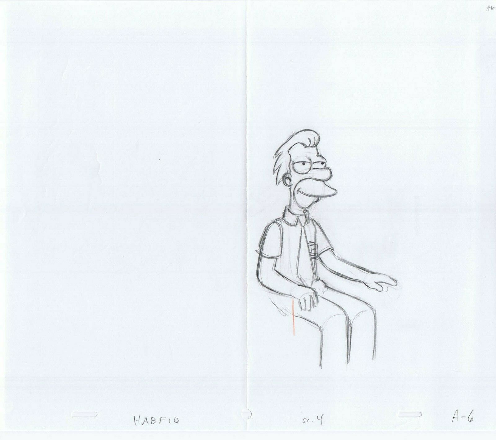 Simpsons Lenny 2006 Original Art w/COA Animation Production Pencil HABF10 SC4 A6