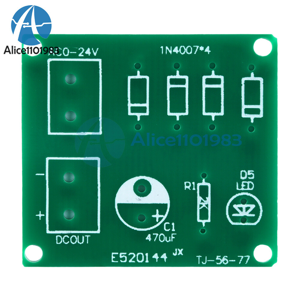 5x IN4007 Full Wave Bridge Rectifier Rectifier Circuit Board AC DC Converter DIY