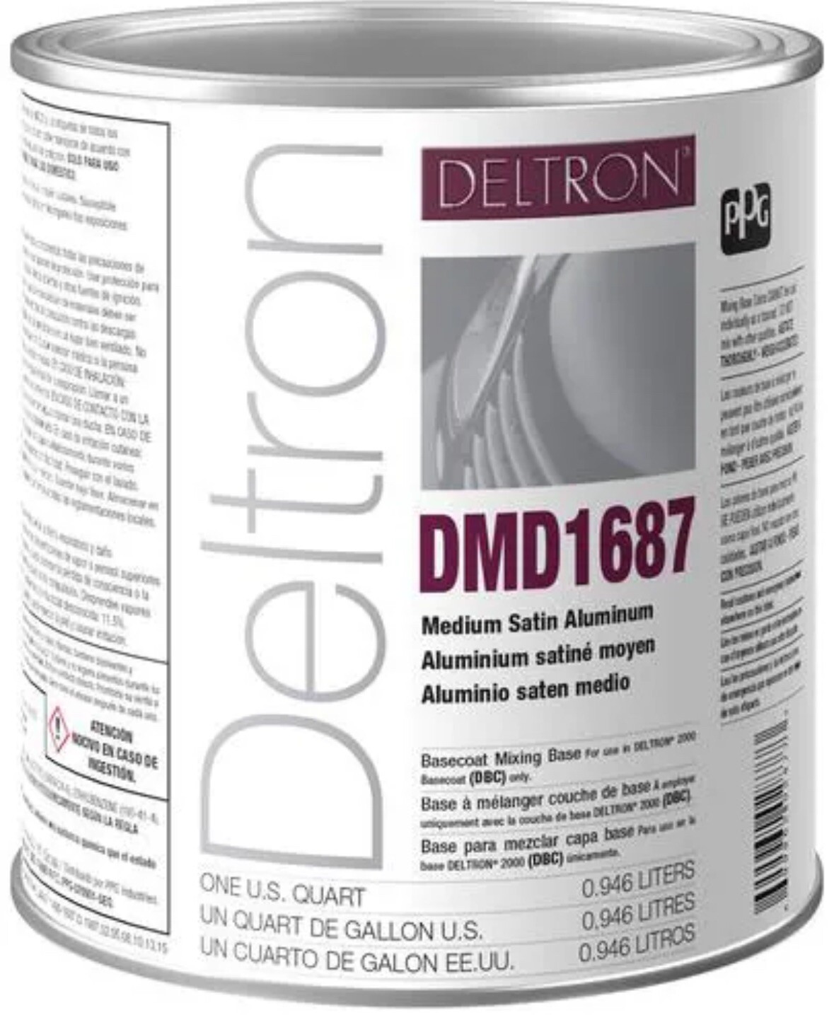 DMD1687 PPG Deltron NXT Medium Satin Aluminum 1 Quart Free Shipping!
