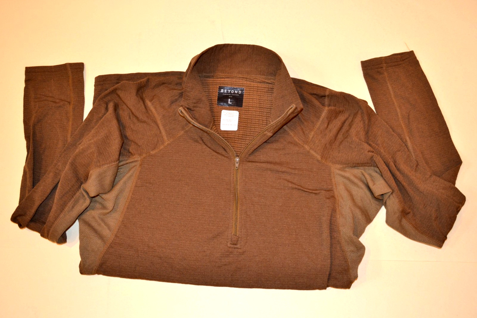 Beyond Clothing A1 Aether COYOTE LS Pullover Base Layer Size L-Reg
