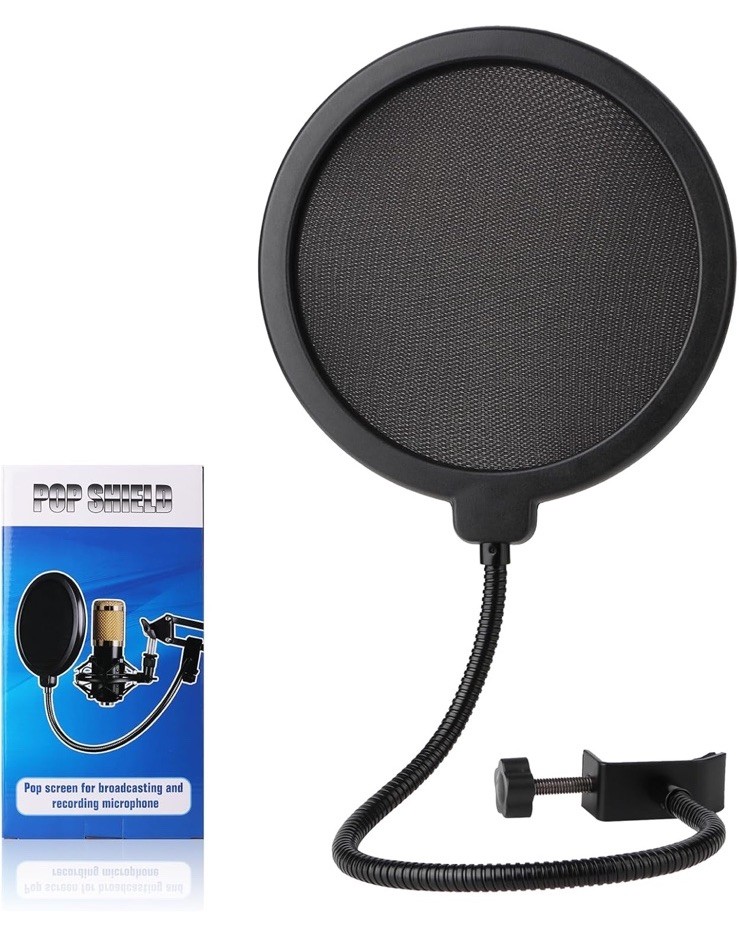 Professional Microphone Filter / Pop Shield - 360° Flexible & Duel Layered NEW