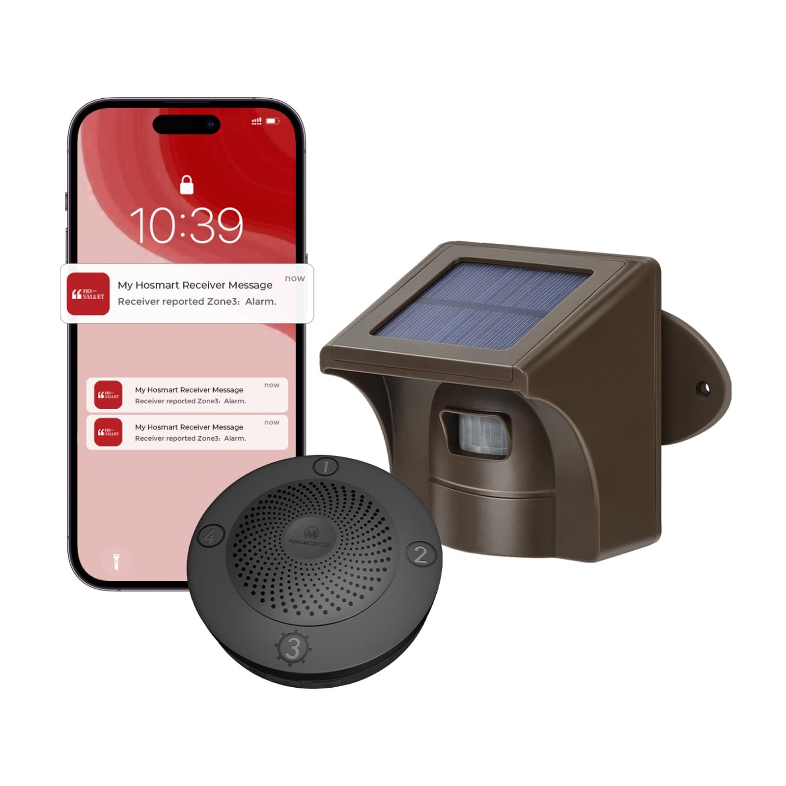 Pro 3 Solar Driveway Alarm with App, 1/2 Mile Range, Wireless Outdoor Weather...