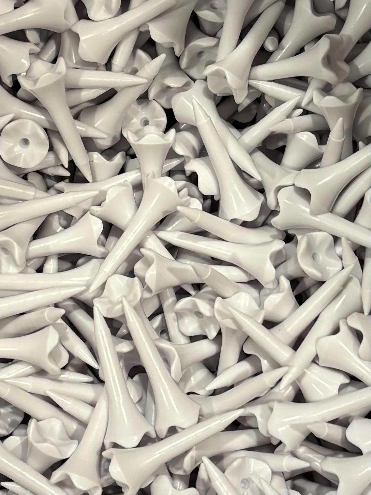 Pack of 100 1.5" White Plain Golf Tee Evolution PTS Plastic Short Tee Iron