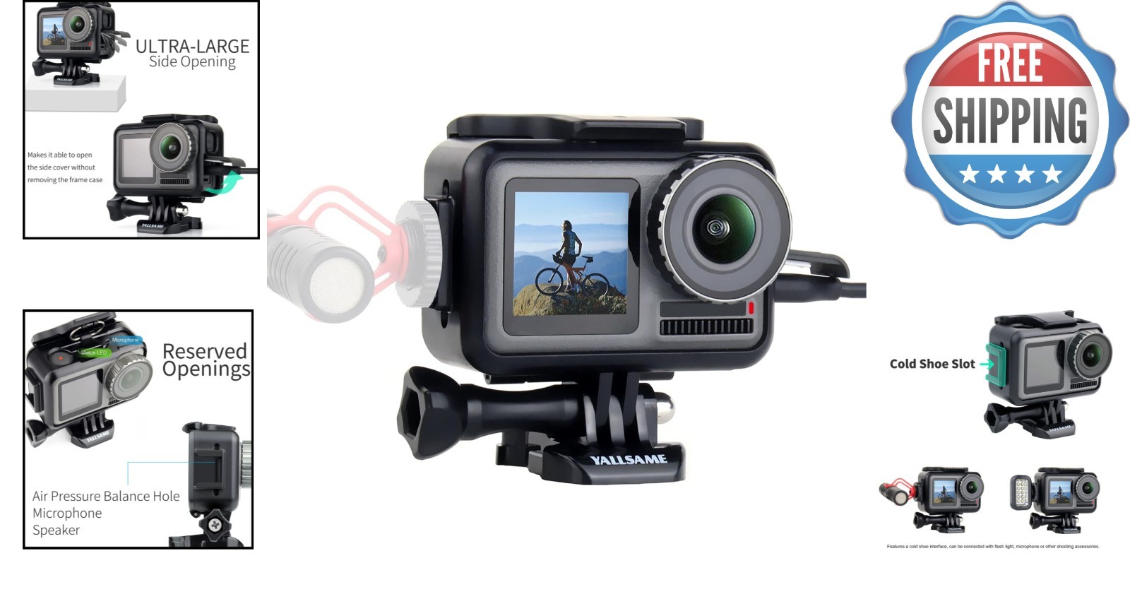 Essential Accessories Kit: Protective Frame Case for DJI Osmo Action 1 Camera