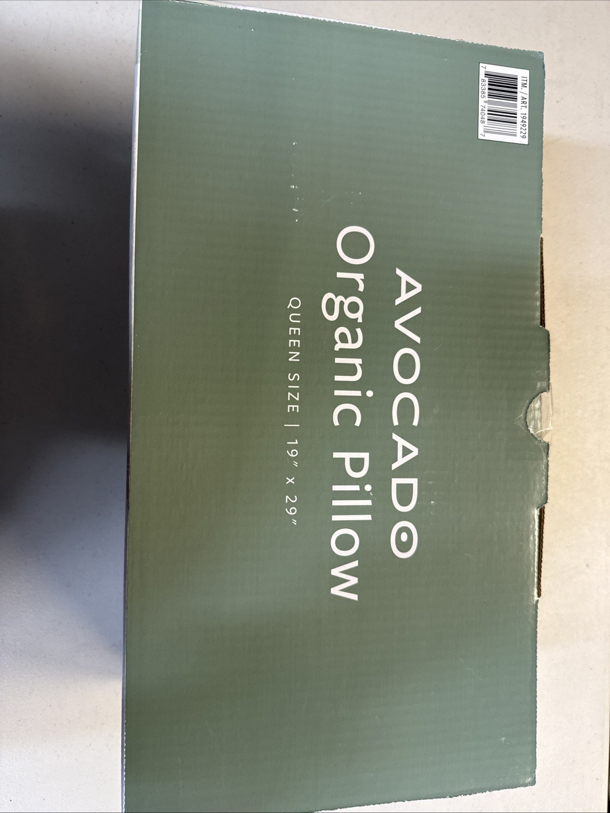 Avocado Brand Green Pillow Queen Size 19" X 29" 194229 Made Safe Dream Of Better