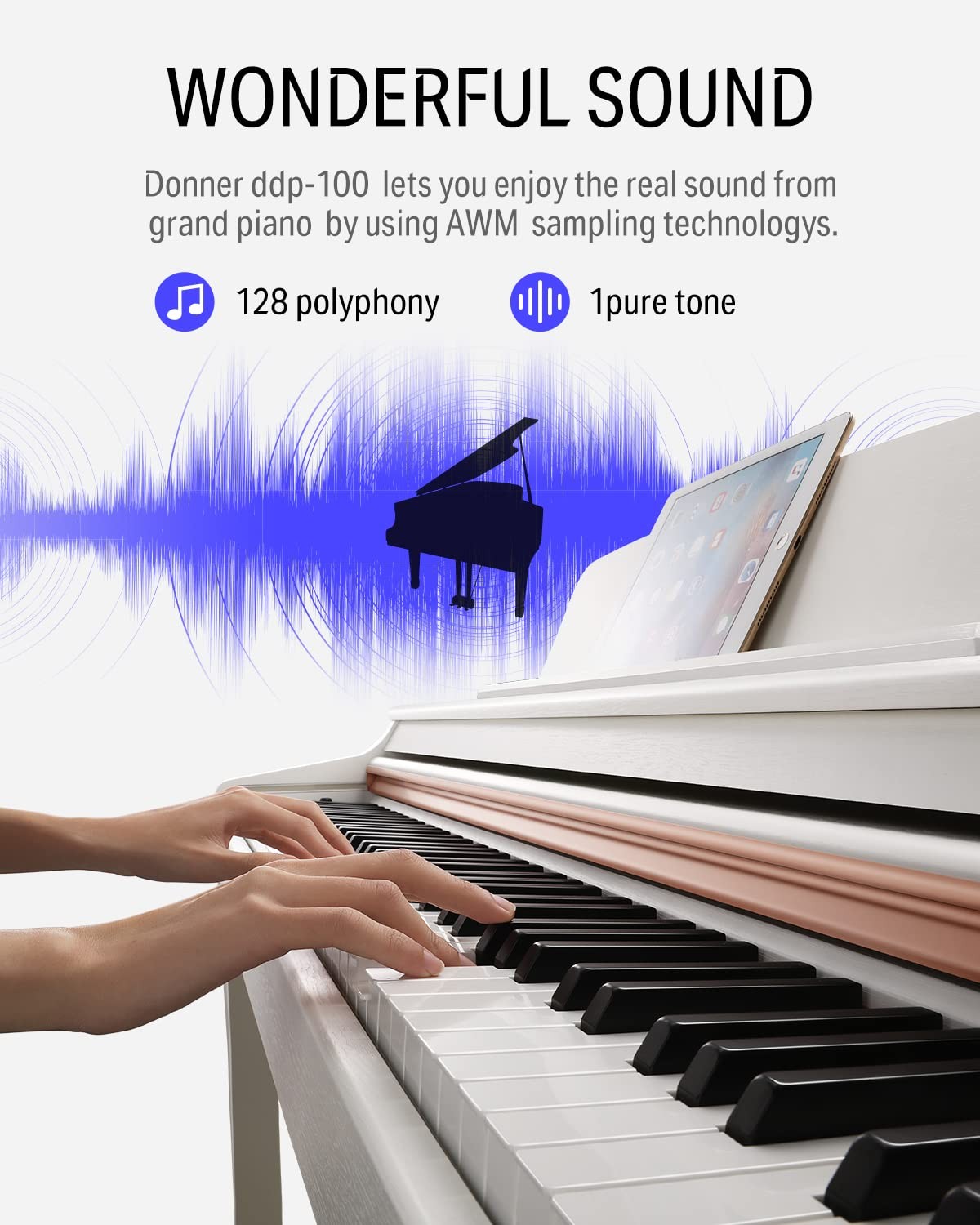 Donner DDP-100 Digital Piano White with Bench