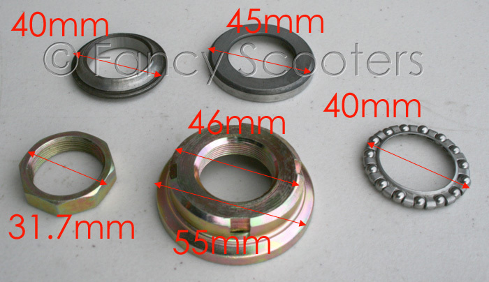 JONWAY PEACE SPORTS 150CC GAS SCOOTER TPGS-808 TRIPLE TREE CTR POST BEARING SET