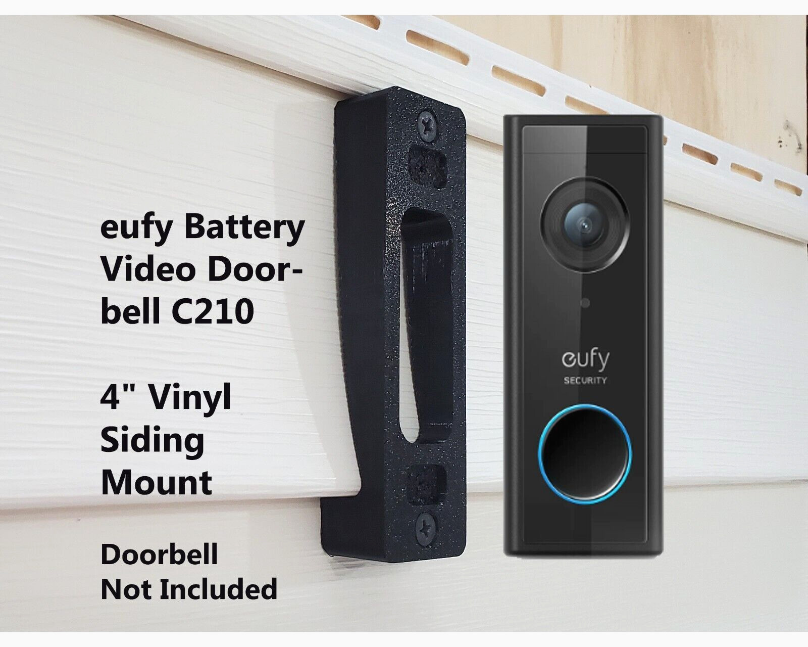 eufy Battery Video Doorbell C210 Wedge 4" Vinyl Siding Mount Angle Adjustment