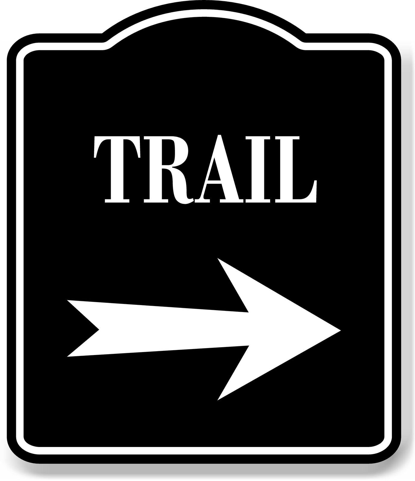 Trail Right Arrow BLACK Aluminum Composite Sign