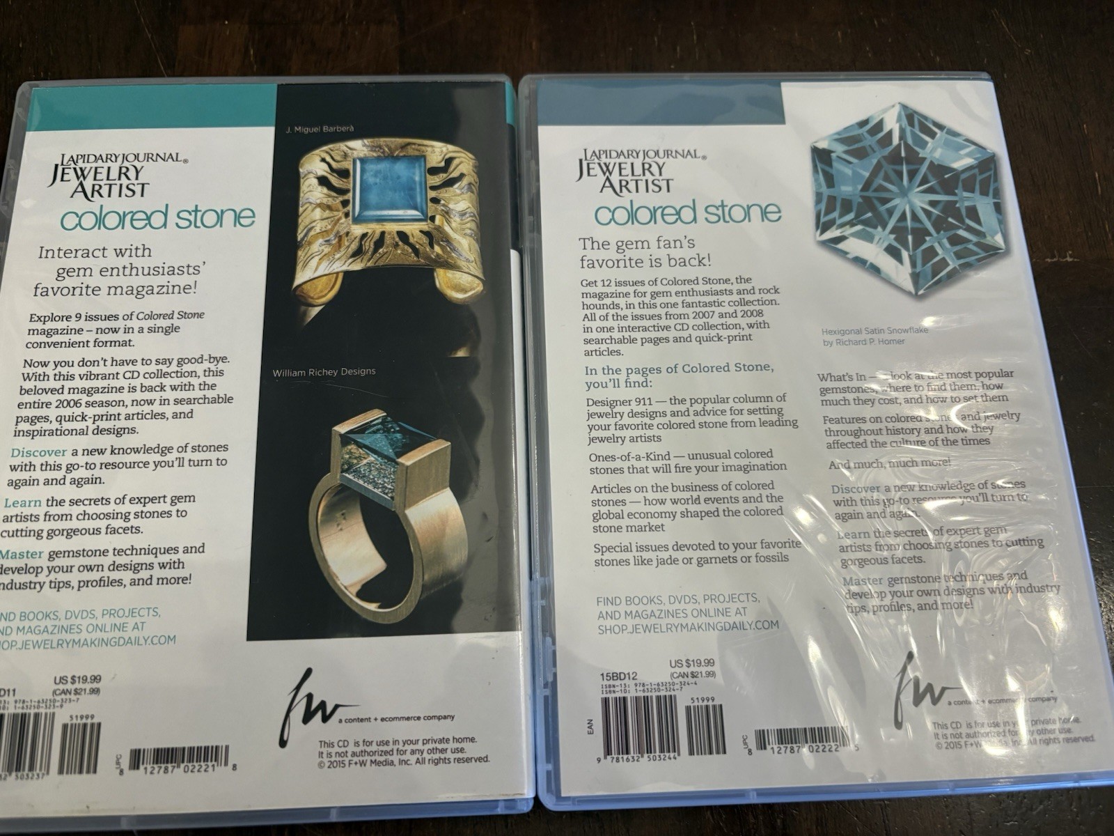 2007-8 And 2005-6 Colored Stone Collection CD-ROM - Discs And Cases