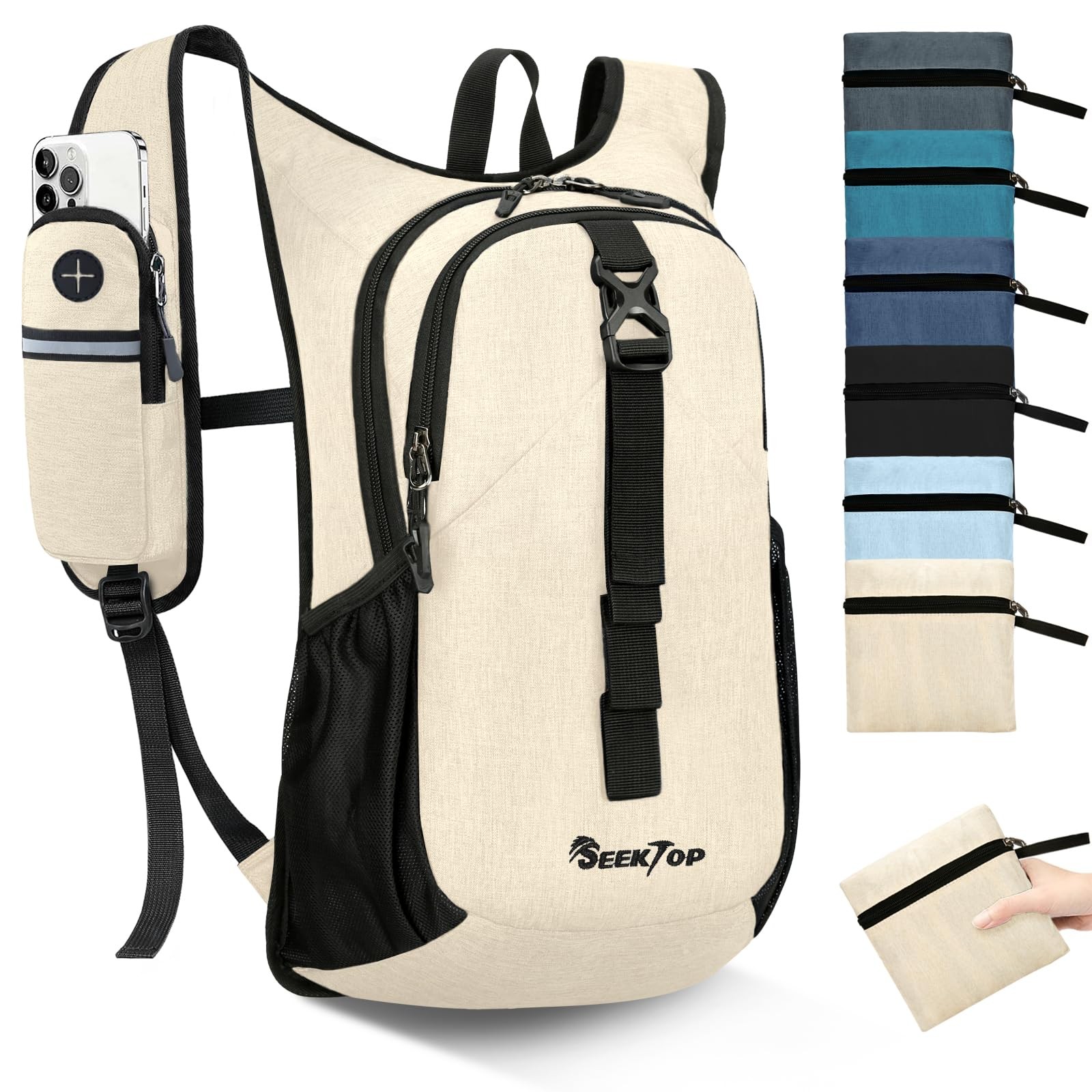 15L Small Hiking Backpack for Women Men, Lightweight Hiking Daypack