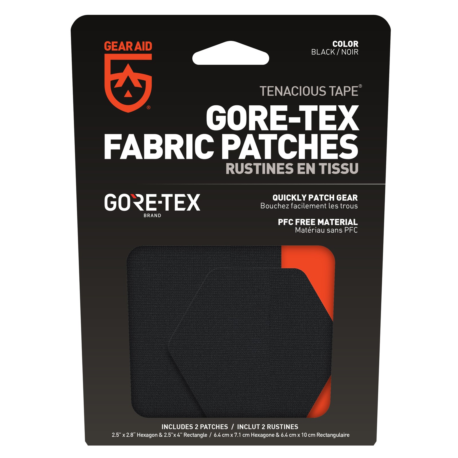Gear Aid GORE-TEX Patches: 2.5 Hex and 4" Rectangle (2-Pack)