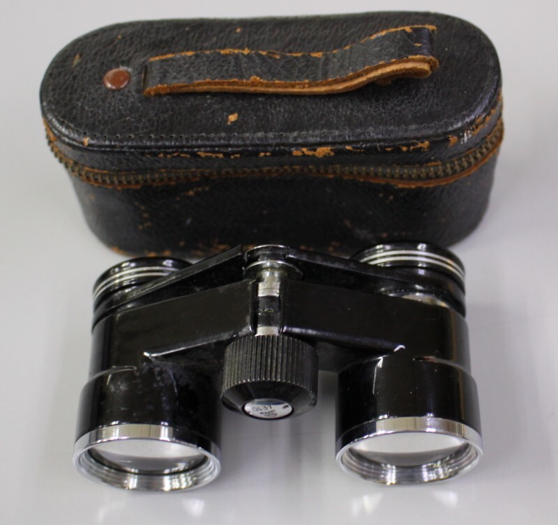 Vintage Atco Binoculars 3 x 27 With Leather Case