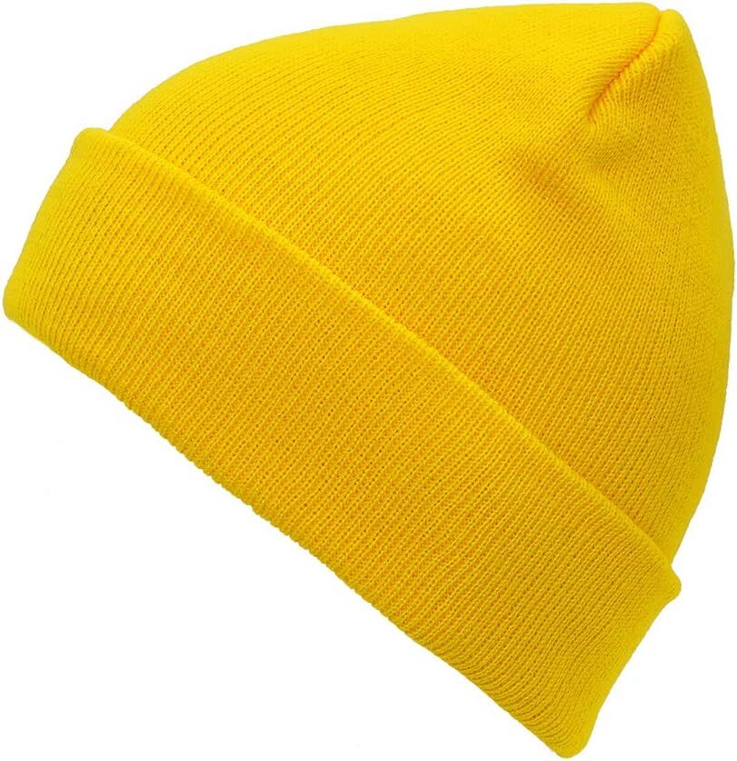 Century Star Beanie for Men Women Black Hat Soft One Size, 01 Yellow