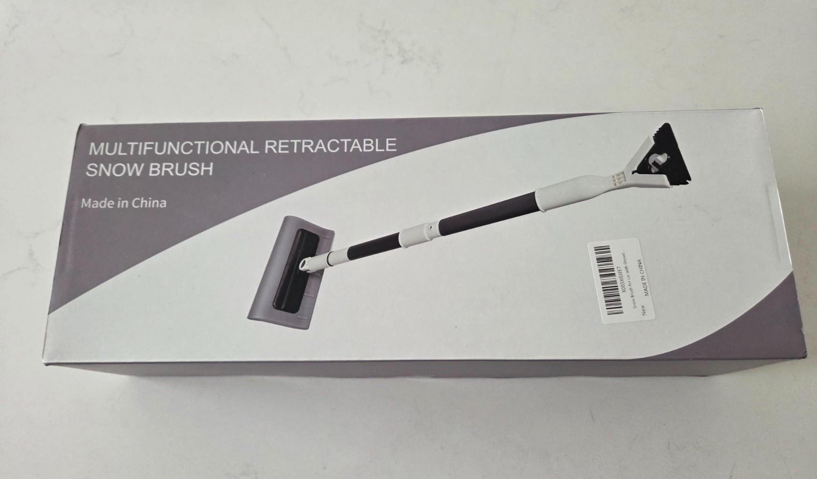 Ice Scraper for Car Windshield, 2 in 1 Extendable Snow Brush for Car 61.5" New