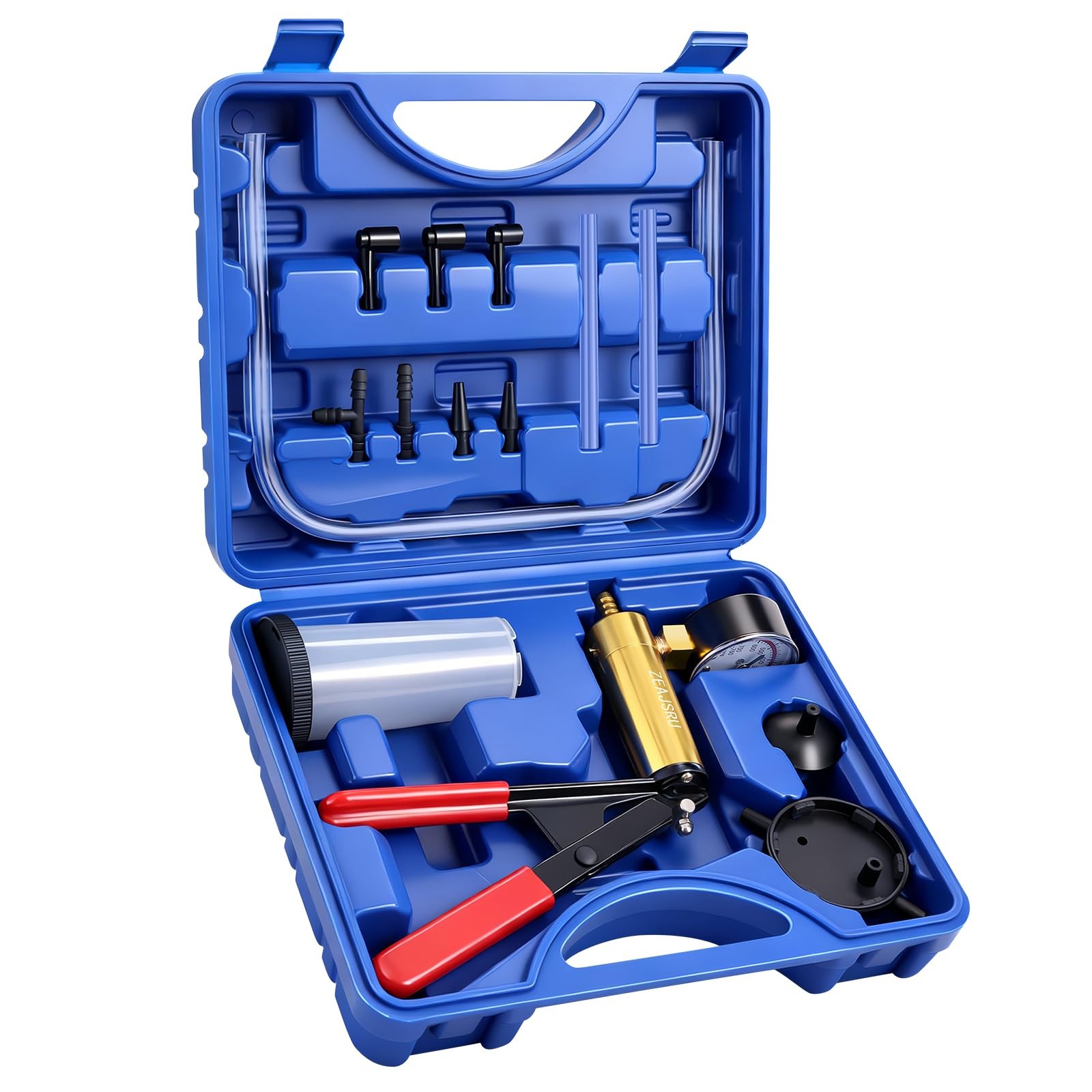 ZEAJSRU Handheld Vacuum Pump Brake Bleeder Kit with Pressure Gauge, Brake...