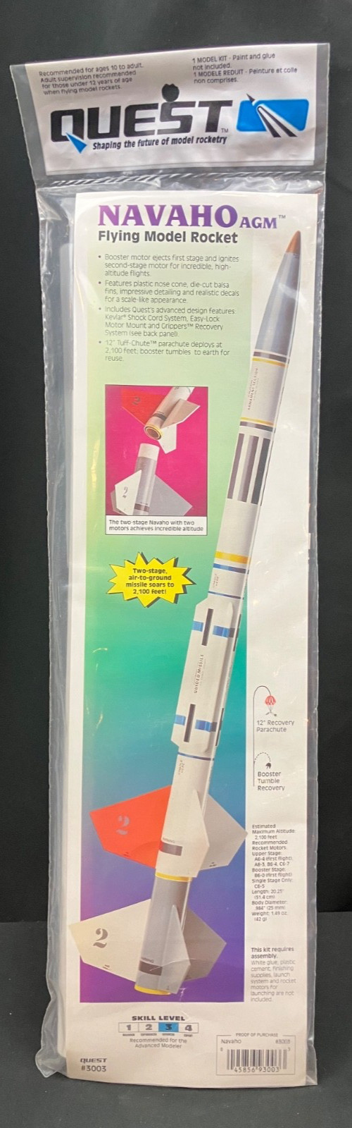 Quest Navaho Flying Model Rocket Kit #3003 - Sealed