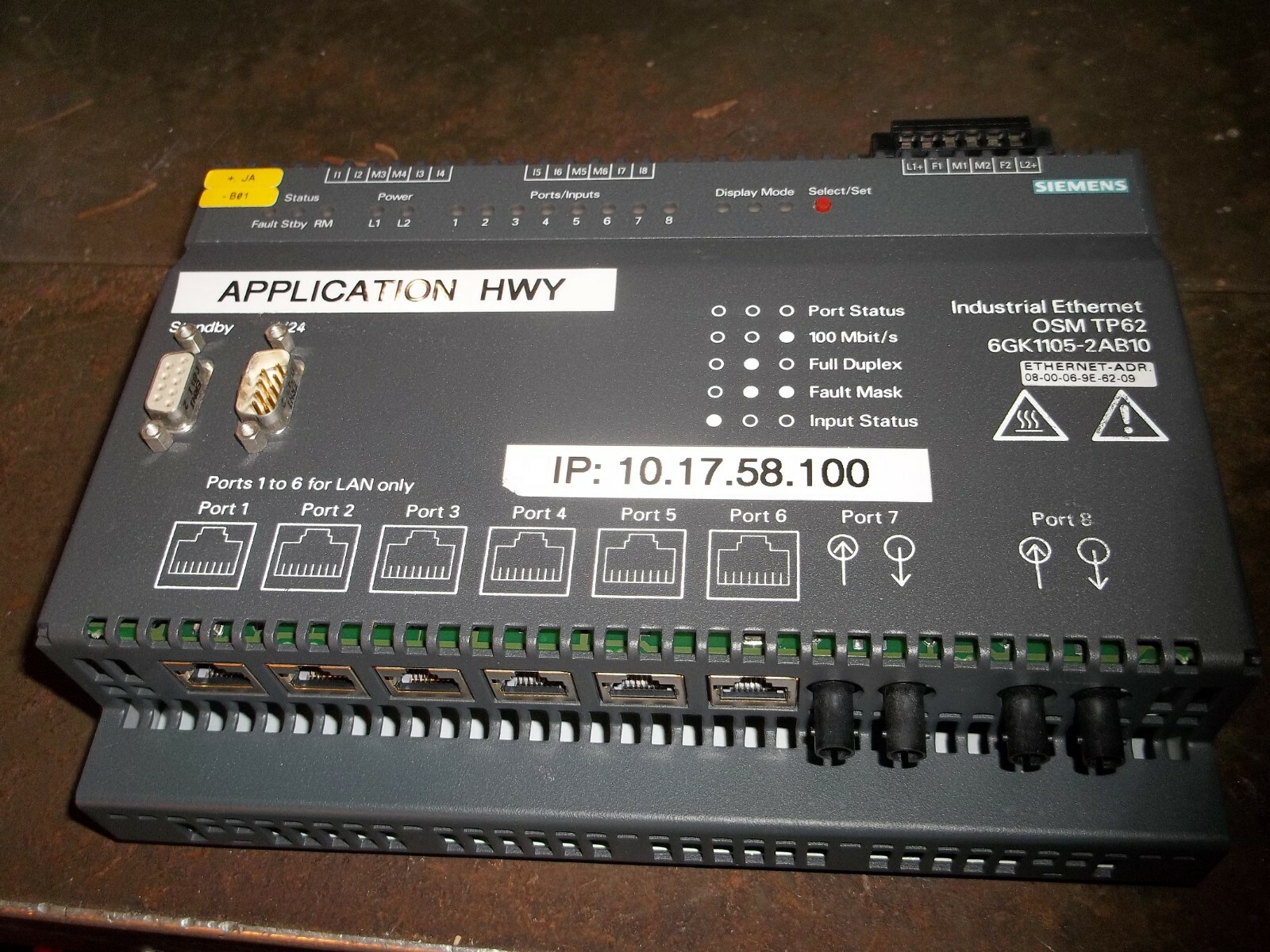 SIEMENS 6GK1105-2AB10 INDUSTRIAL ETHERNET OSM TP62 PLC MODULE (WL126)