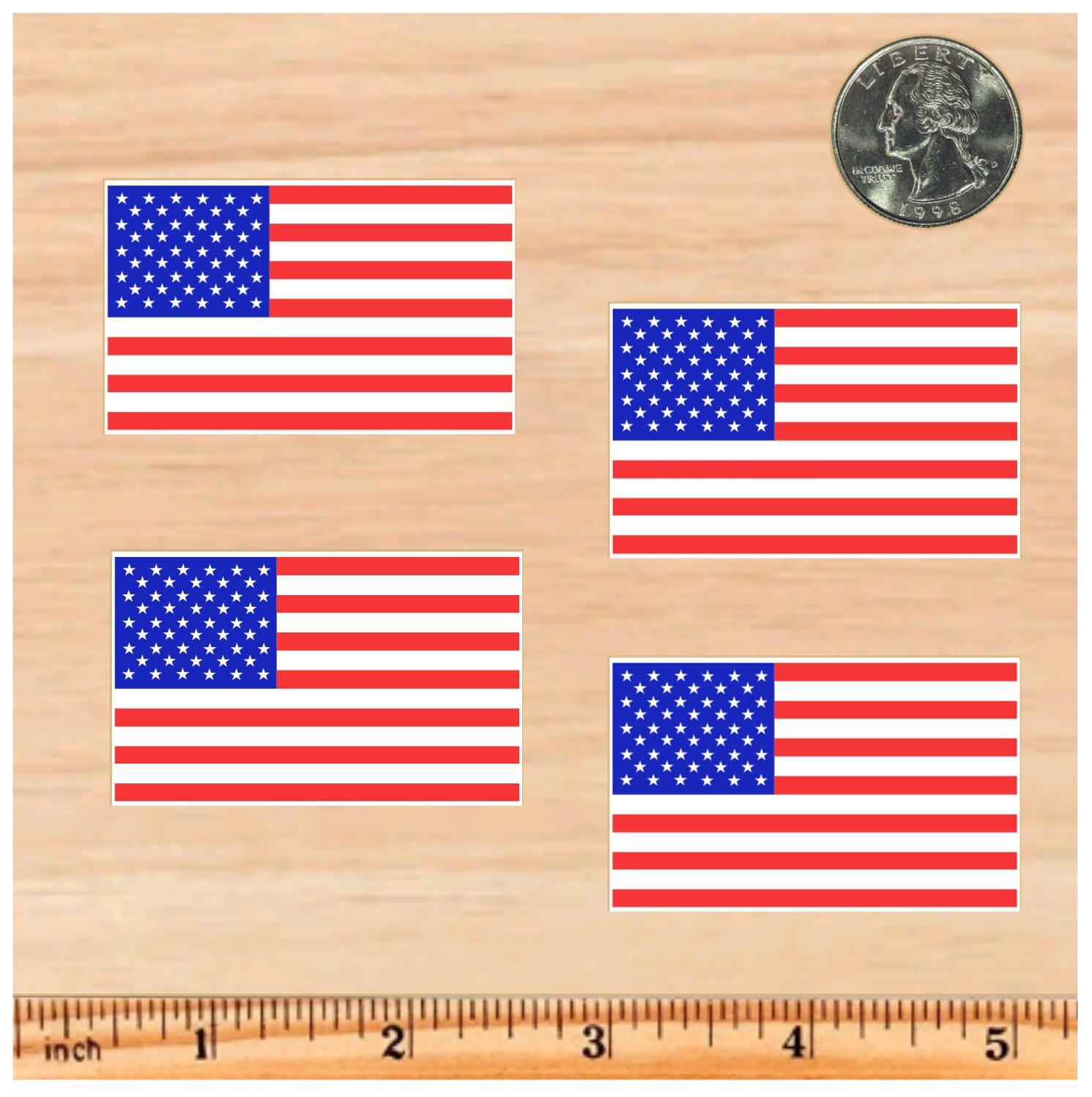 American Flag Sticker Stickers 2" (2-pack, 4-pack, 6-pack, or 12-pack) USA FLAGS