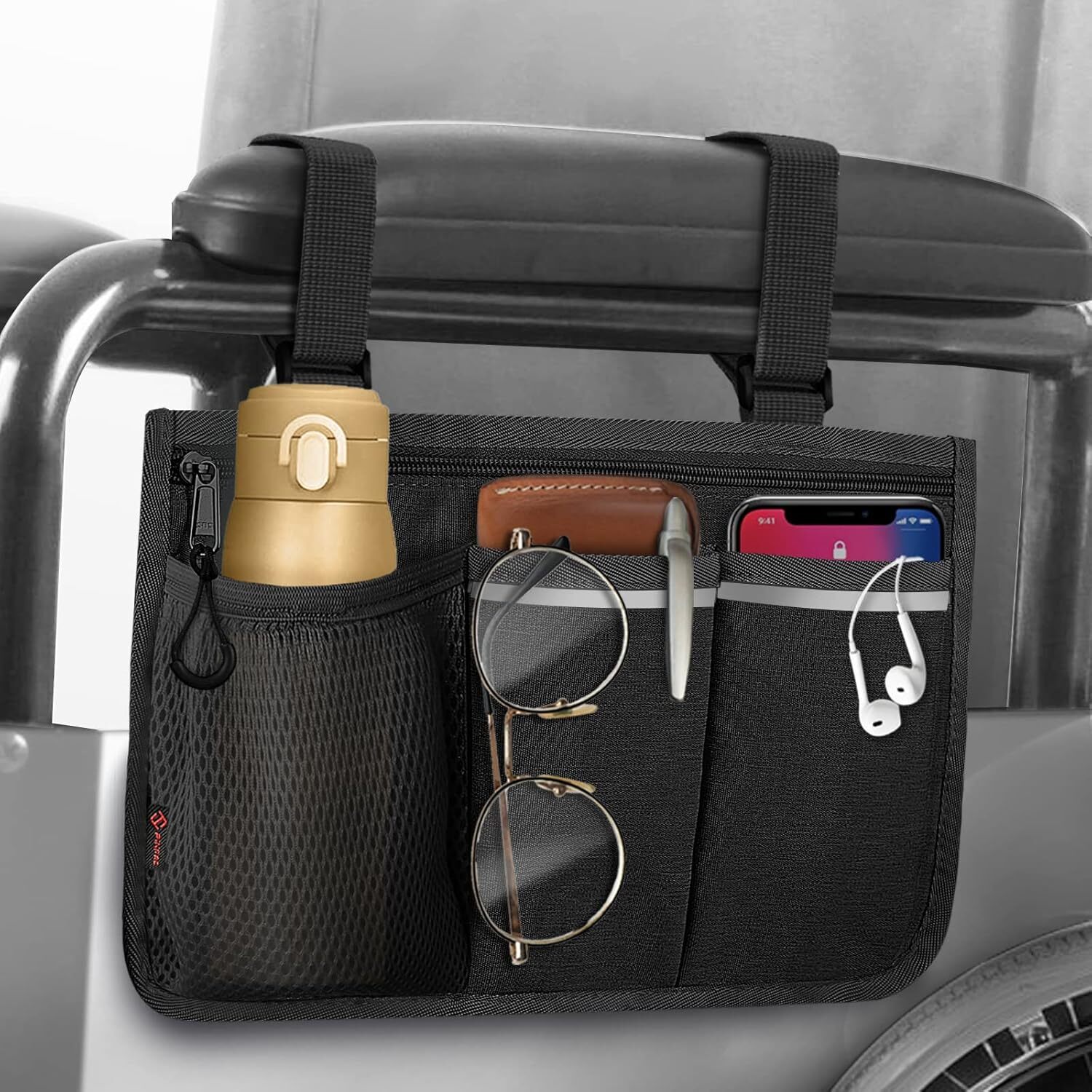 Wheelchair Side Storage Bag Wheelchair Armrest Accessories Pouch Organizer