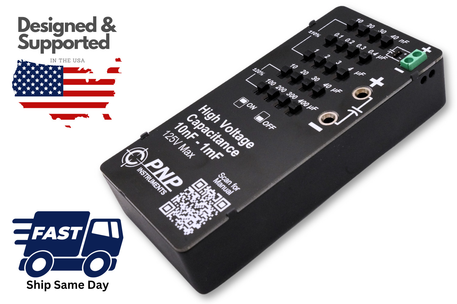 5 Decade Capacitance Box 10nF – 1mF (125V)