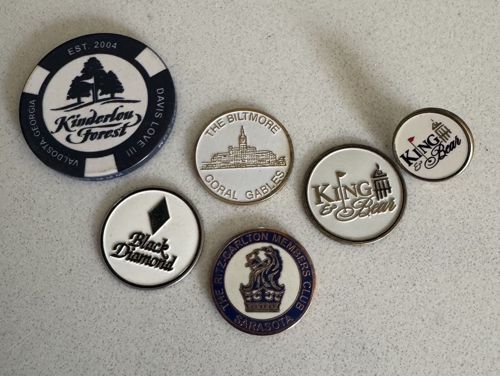 Ball Marker Golf Lot, King & Bear, Black Diamond, Kinderlou, Ritz C & Biltmore