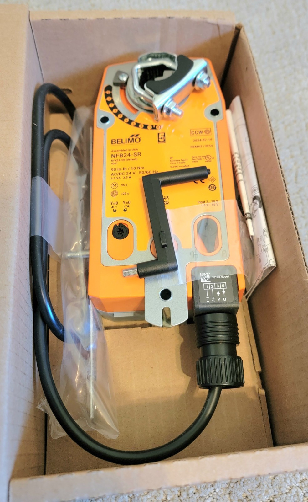 Belimo NFB24-S Damper Actuator 90in-Lb, 20Nm AC/DC24V New in Box
