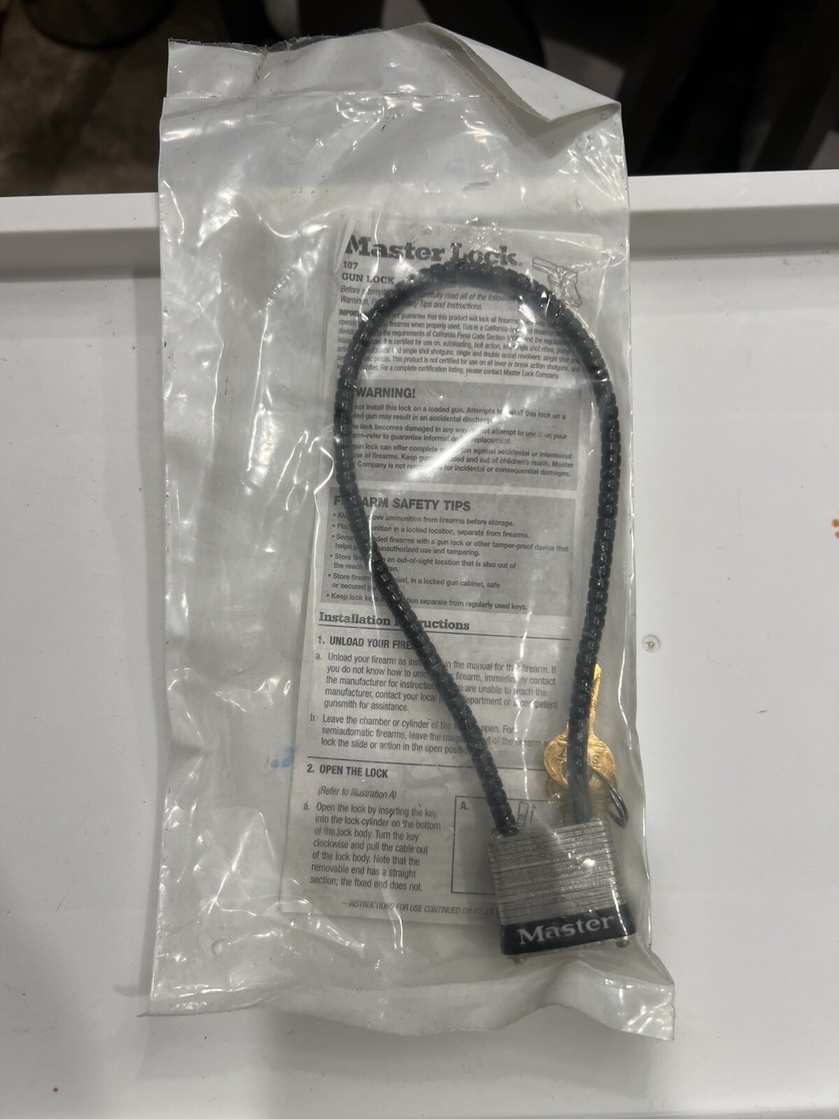 Master Lock 107 Cable Gun Lock
